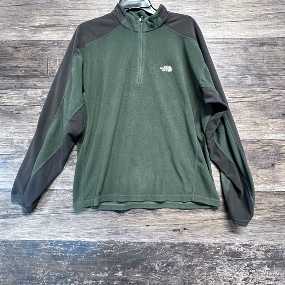 The North Face Green Quarter-Zip Pullover Fleece Mens XL - Picture 1 of 6